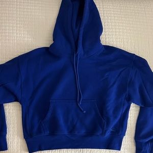 Royal Blue TNA Cozy Fleece Boyfriend Fit Hoodie in Size Medium